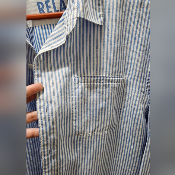 Tommy Bahama Relaxed Linen Blue Striped Men's Shirt Size Large NWT - Picture 11 of 13